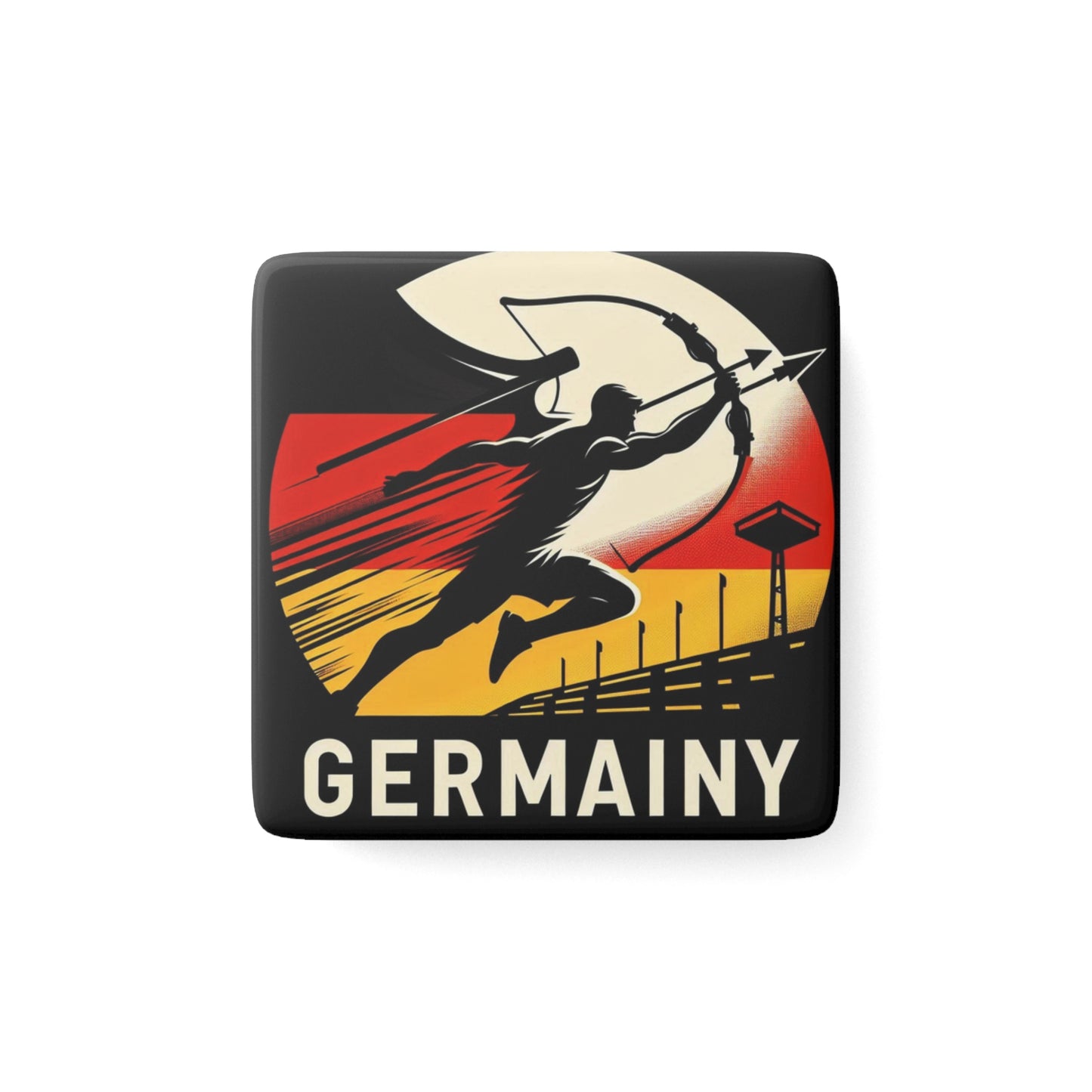 Flag Village Germany Flag Sporting Porcelain Magnet, Square DEU0006