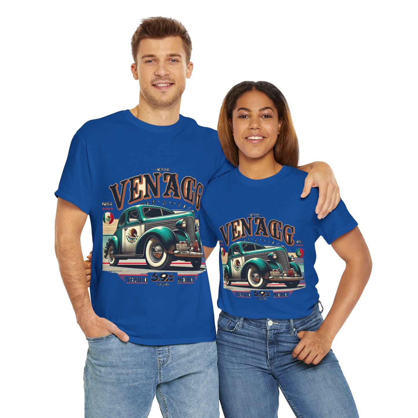 Flag Village Mexico Vintage Car Flag T-SHIRT Heavy Cotton Tee MEX0004