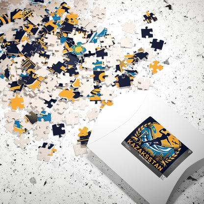 Flag Village Kazakhstan Sporting Flag Puzzle (110, 252, 520, 1014-piece) KAZ0006