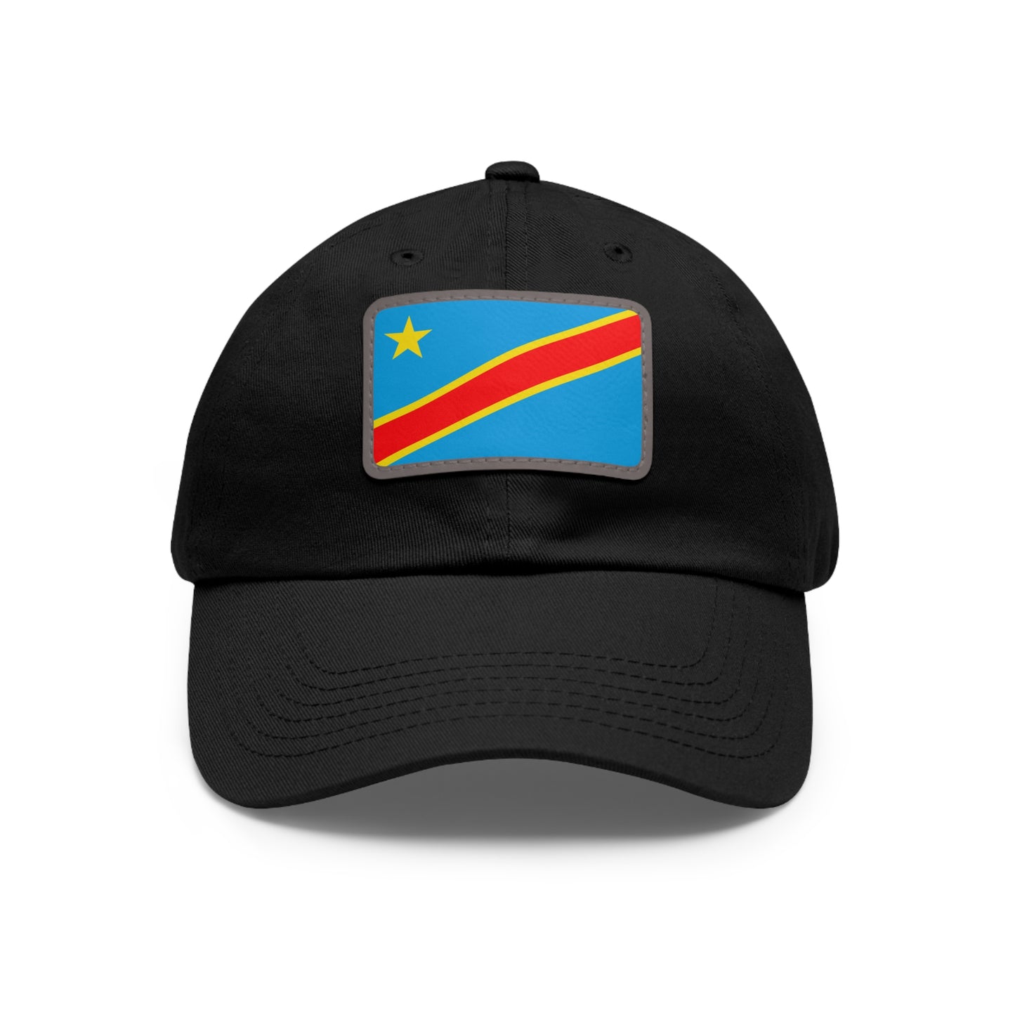 Flag Village Democratic Republic Of The Congo Flag Hat Cap with Leather Patch