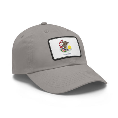Flag Village USA Illinois State Flag Hat Cap with Leather Patch