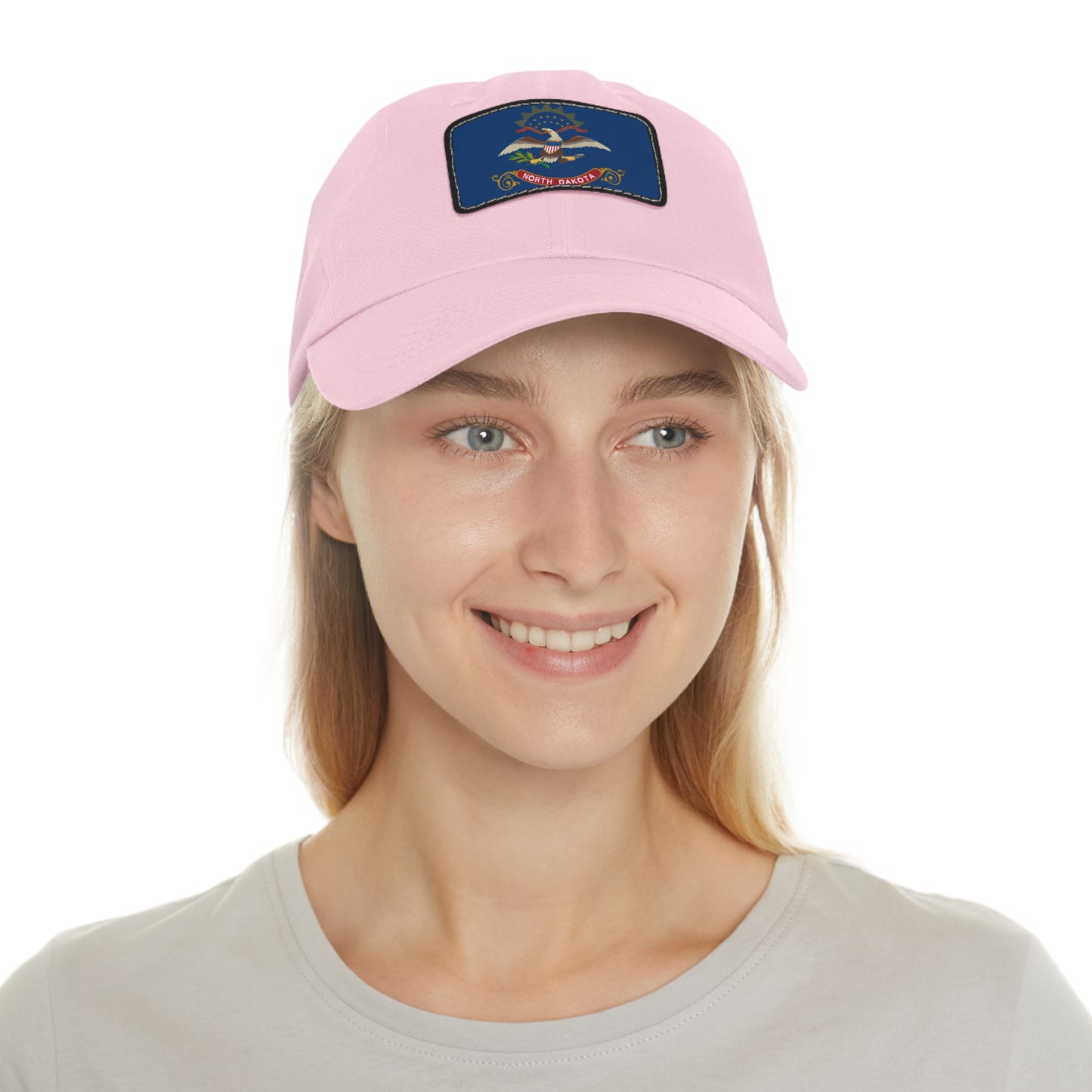 Flag Village USA North Dakota State Flag Hat Cap with Leather Patch