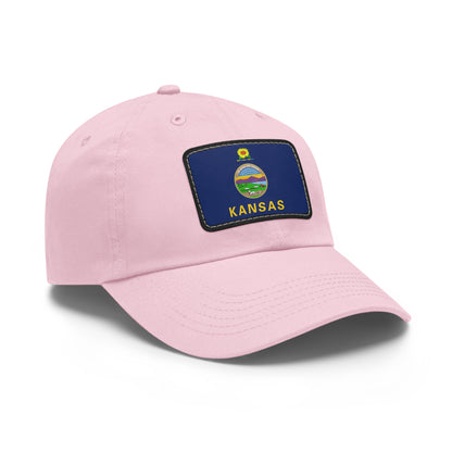 Flag Village USA Kansas State Flag Hat Cap with Leather Patch