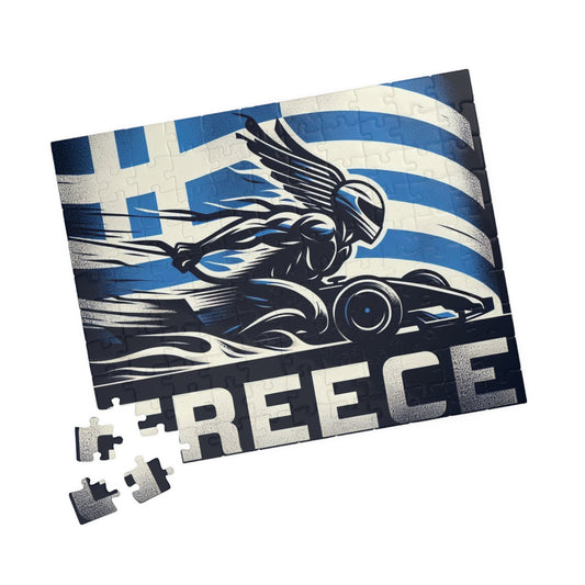 Flag Village Greece Racing Car Sporting Flag Puzzle (110, 252, 520, 1014-piece) GRC0011