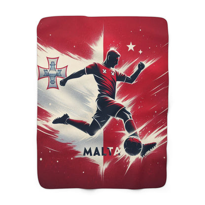 Flag Village Malta Sporting Flag Sherpa Fleece Blanket MLT0001