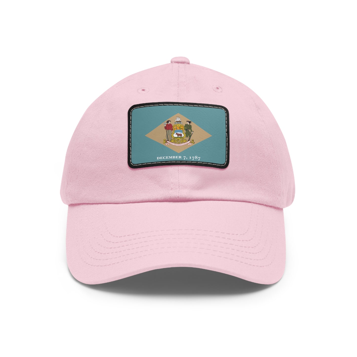Flag Village USA Delaware State Flag Hat Cap with Leather Patch