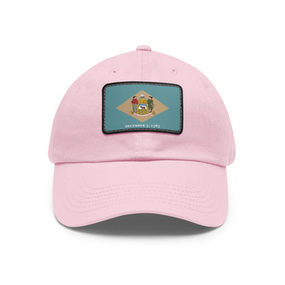 Flag Village USA Delaware State Flag Hat Cap with Leather Patch
