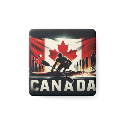 Flag Village CANADA Flag Sporting Porcelain Magnet, Square CAN0005