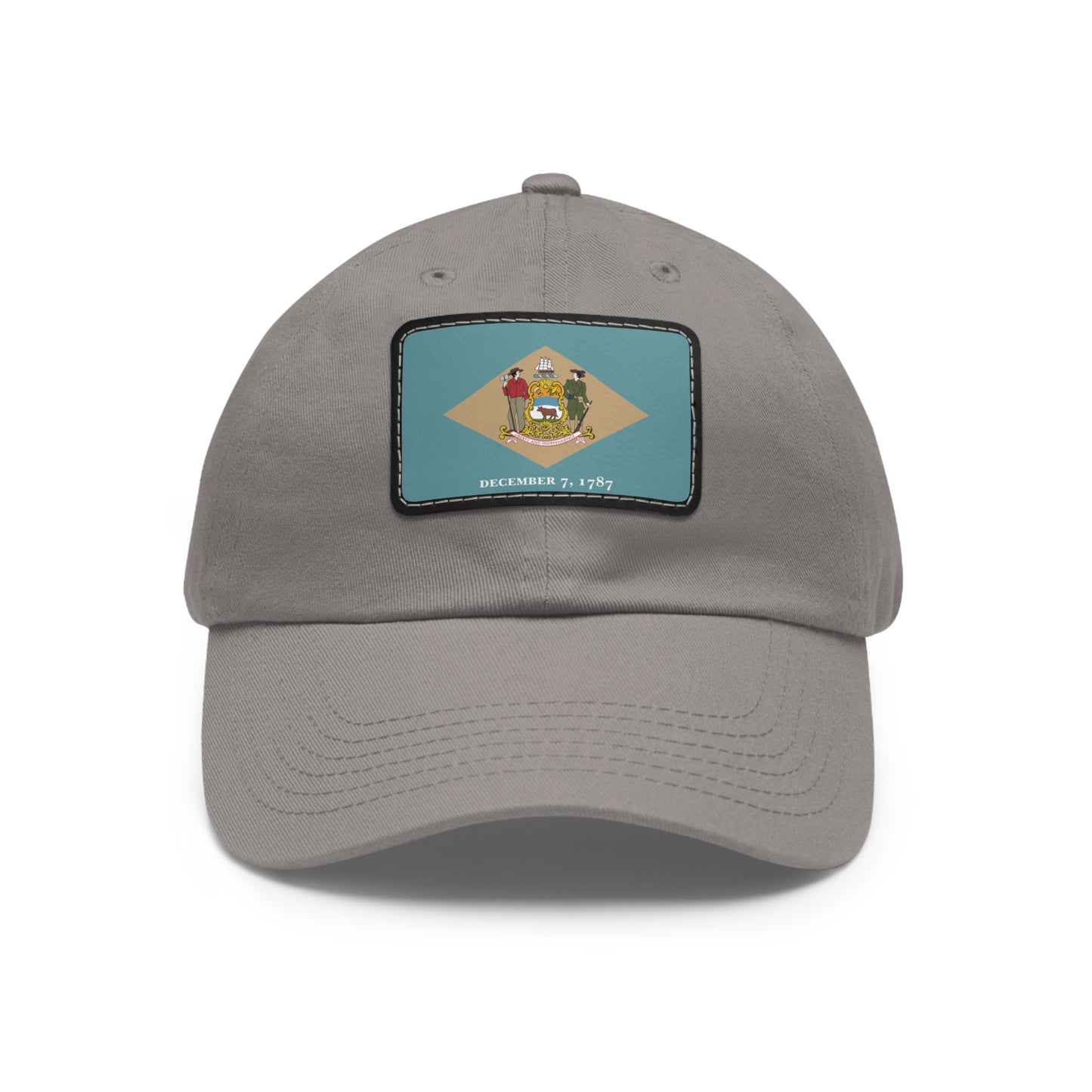 Flag Village USA Delaware State Flag Hat Cap with Leather Patch