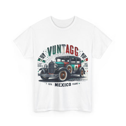 Flag Village Mexico Vintage Car Flag T-SHIRT Heavy Cotton Tee MEX0002
