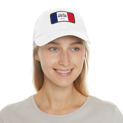 Flag Village USA Iowa State Flag Hat Cap with Leather Patch
