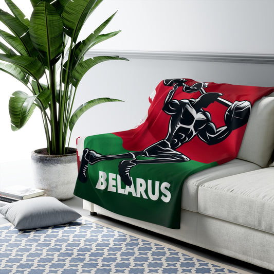 Flag Village Belarus Sporting Flag Sherpa Fleece Blanket BLR0002