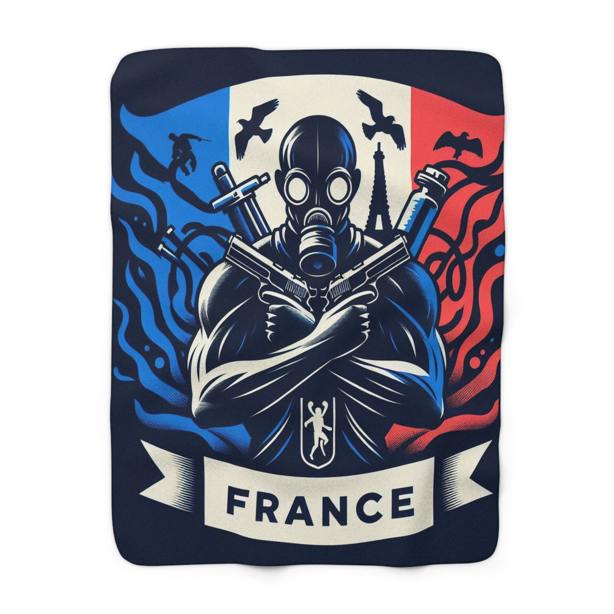 Flag Village France Sporting Flag Sherpa Fleece Blanket FRA0004