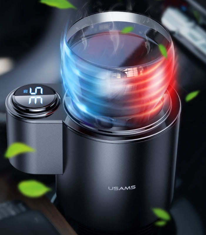 Flag Village Auto Tools USAMS US-ZB160 Digital Display Smart Car Heating Cooling Cup Car Accessories