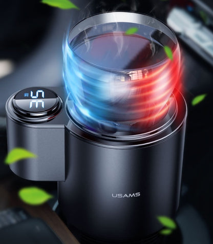 Flag Village Auto Tools USAMS US-ZB160 Digital Display Smart Car Heating Cooling Cup Car Accessories