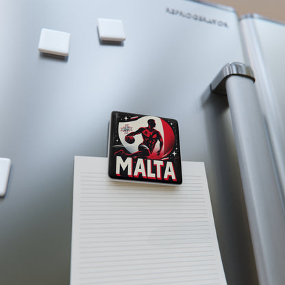 Flag Village Malta Flag Sporting Porcelain Magnet, Square MLT0005