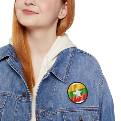 Flag Village Myanmar Flag Embroidery Iron-On Patches