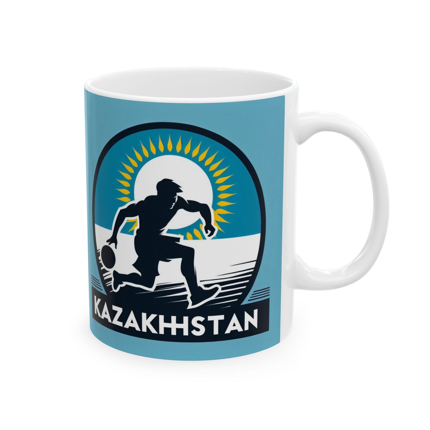 Flag Village Kazakhstan Sporting Flag Ceramic Coffee Mug 11oz KAZ0007