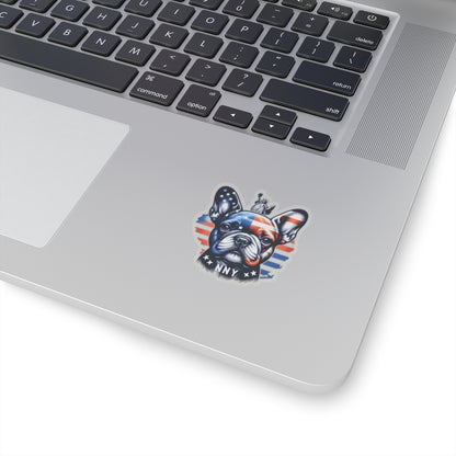Flag Village USA Flag with French Bulldog Sticker 2", 3", 4", 6" USA0001