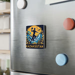 Flag Village Kazakhstan Flag Sporting Porcelain Magnet, Square KAZ0006
