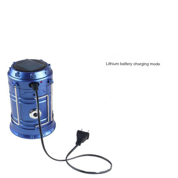 Flag Village new solar charging type multifunctional telescopic camping lantern lantern outdoor camping tent lamp