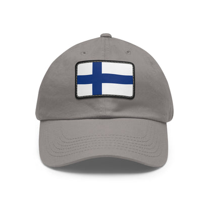 Flag Village Finland Flag Hat Cap with Leather Patch
