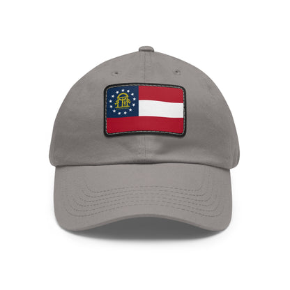 Flag Village USA Georgia State Flag Hat Cap with Leather Patch