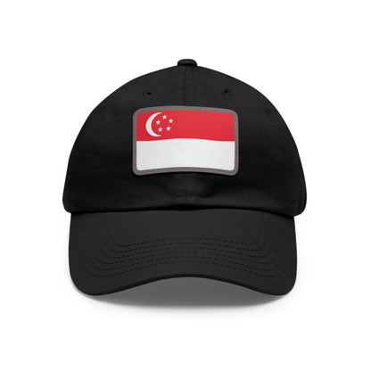 Flag Village Singapore Flag Hat Cap with Leather Patch
