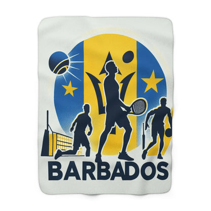 Flag Village Barbados Sporting Flag Sherpa Fleece Blanket BRB0005
