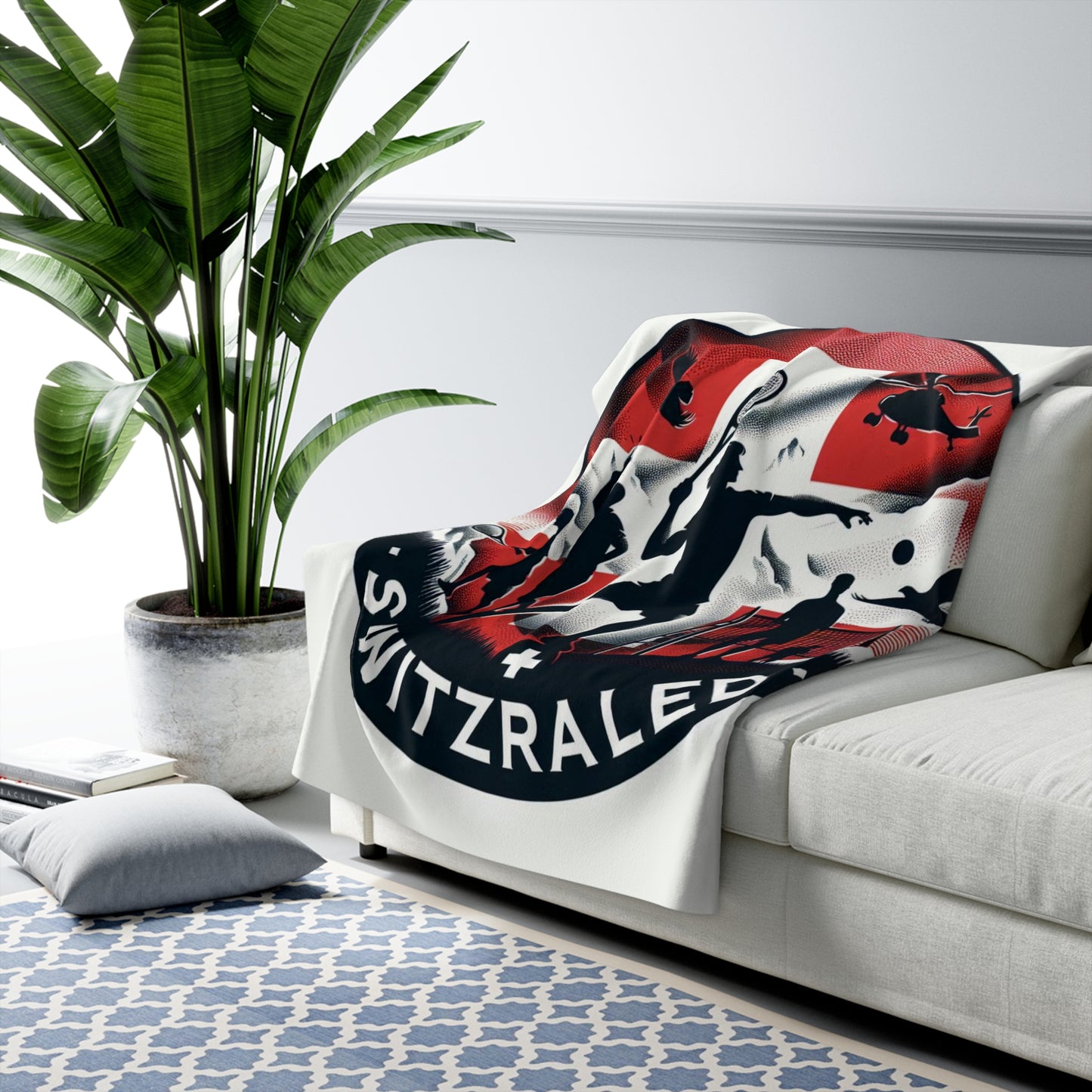Flag Village Switzerland Sporting Flag Sherpa Fleece Blanket CHE0010