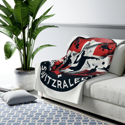 Flag Village Switzerland Sporting Flag Sherpa Fleece Blanket CHE0010