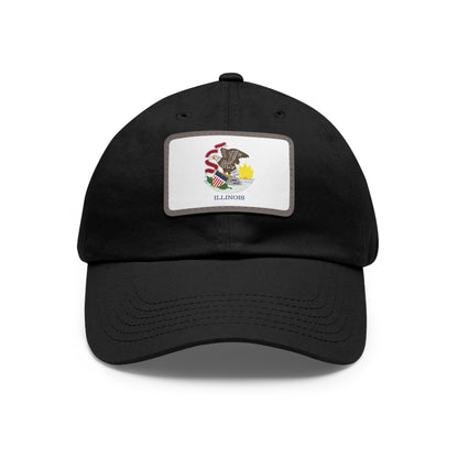 Flag Village USA Illinois State Flag Hat Cap with Leather Patch