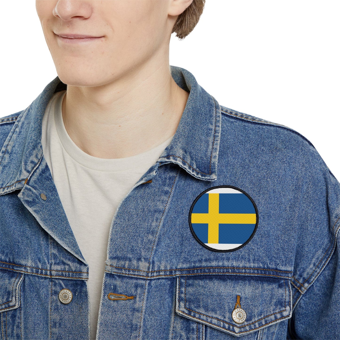 Flag Village Sweden Flag Embroidery Iron-On Patches