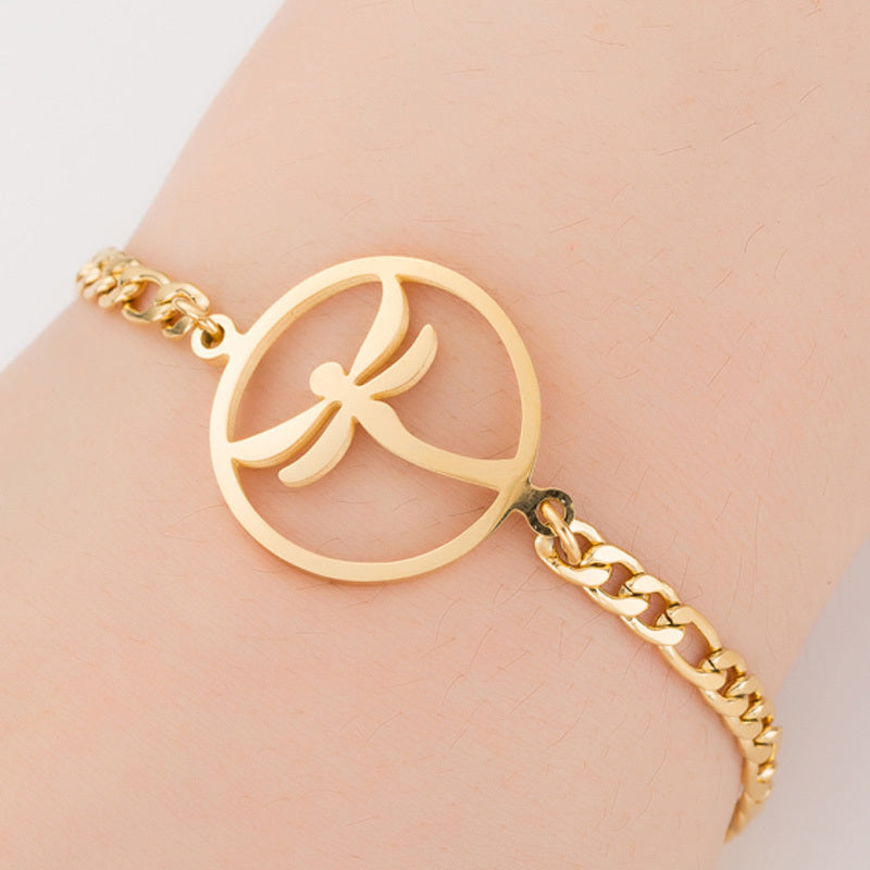 Flag Village Gold Color Charms Bracelet Femme Stainless Steel Women Jewelry Lucky Origami Elephant Bracelets Friendship Gifts
