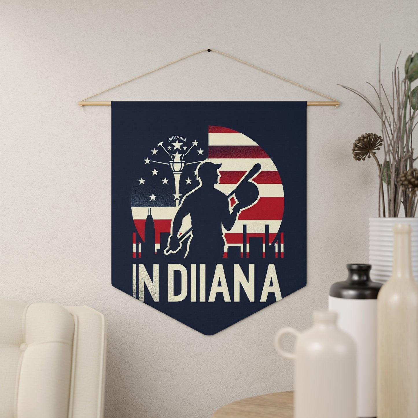 Flag Village Indiana State Flag Pennant Sporting Home Wall decoration IN0001