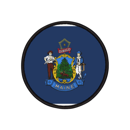 Flag Village Maine State Flag Embroidery Iron-On Patches