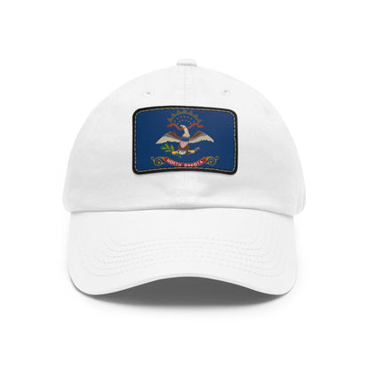 Flag Village USA North Dakota State Flag Hat Cap with Leather Patch