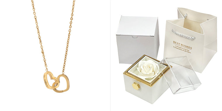 Flag Village Rotating Soap Flower Rose Gift Box Creative Rotating Rose Jewelry Packaging Box Valentine's Day Gift For Women