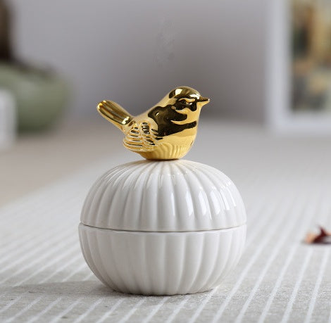 Flag Village Animal figurine decor jewelry box squirrel rabbit cat bird crafts gift home decor jar