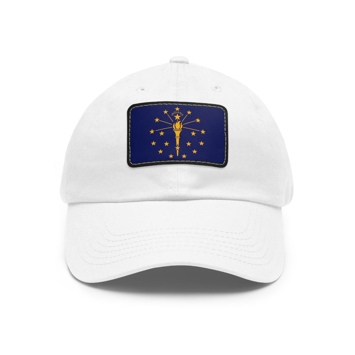 Flag Village USA Indiana State Flag Hat Cap with Leather Patch