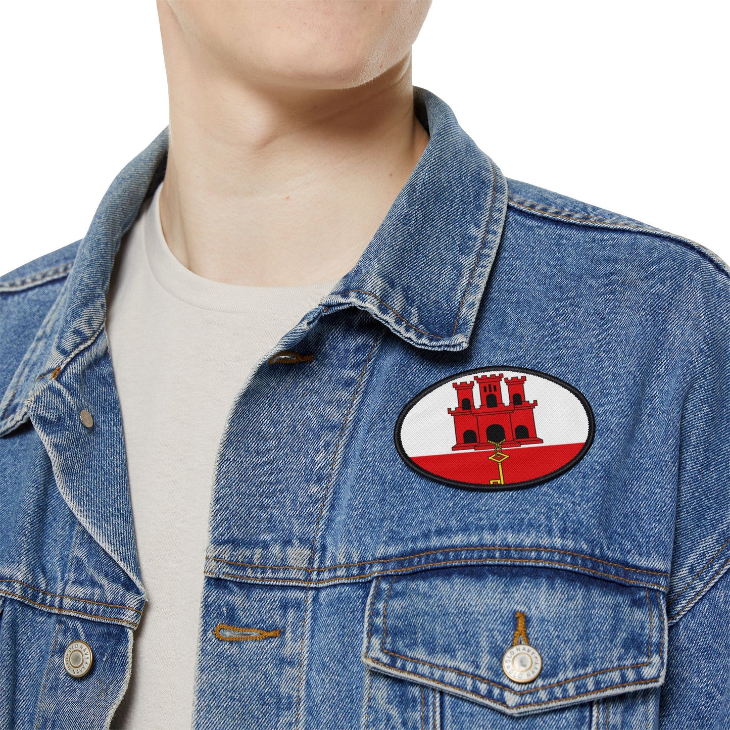 Flag Village Gibraltar Flag Embroidery Iron-On Patches