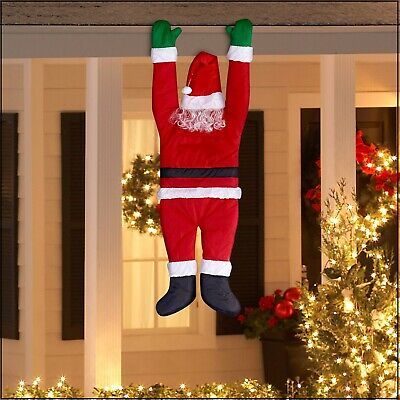 Flag Village Santa Claus Climbs The Wall To Decorate Clothes Ornaments Gifts Christmas Decoration