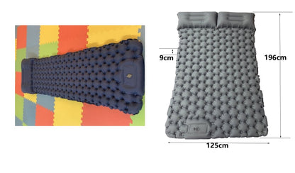 Flag Village Outdoor Camping Travel Portable Inflatable Cushion Built-in Foot Inflatable