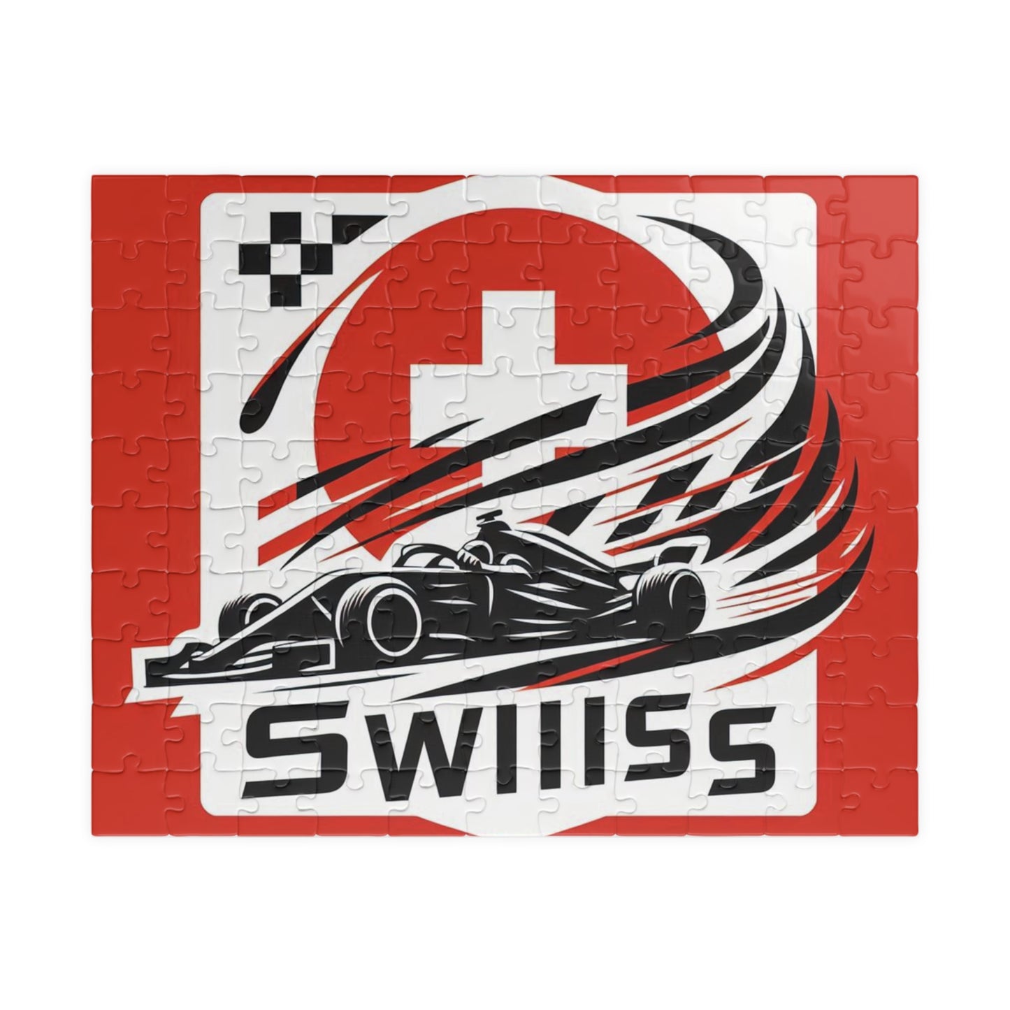 Flag Village Switzerland Racing Car Sporting Flag Puzzle (110, 252, 520, 1014-piece) CHE0013