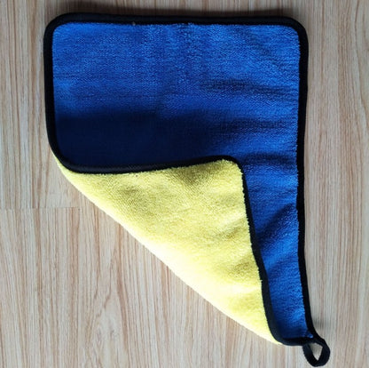 Flag Village Auto Tools Two-color Couble-sided Car Dual-use Cleaning Car Wash Towel