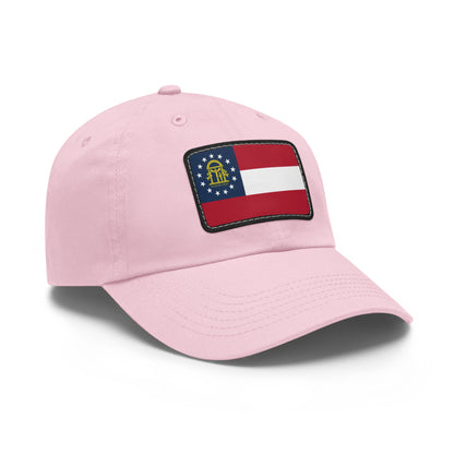 Flag Village USA Georgia State Flag Hat Cap with Leather Patch