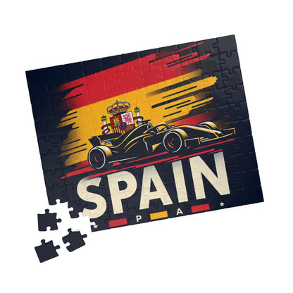Flag Village Spain Racing Car Sporting Flag Puzzle (110, 252, 520, 1014-piece) ESP0011