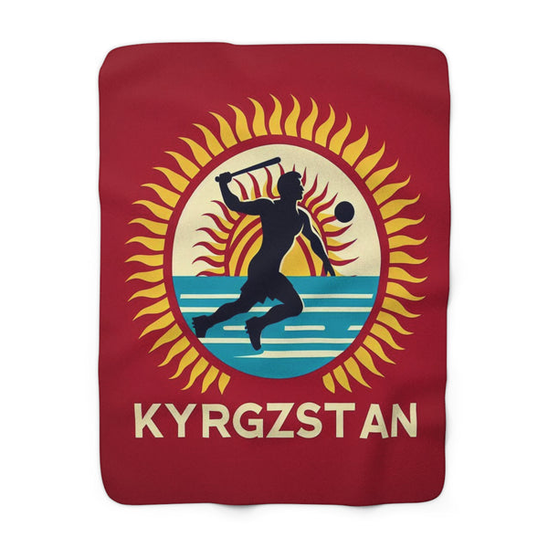 Flag Village Kyrgyzstan Sporting Fleece Blanket 50" x 60"