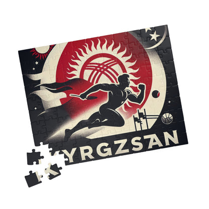 Flag Village Kyrgyzstan Sporting Flag Puzzle (110, 252, 520, 1014-piece) KGZ0005