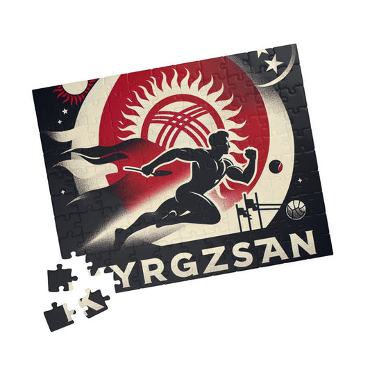 Flag Village Kyrgyzstan Sporting Flag Puzzle (110, 252, 520, 1014-piece) KGZ0005